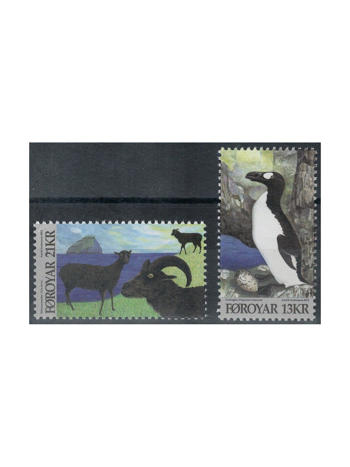 FAROE ISLANDS 2012 Viking Age Animals 2v MNH**