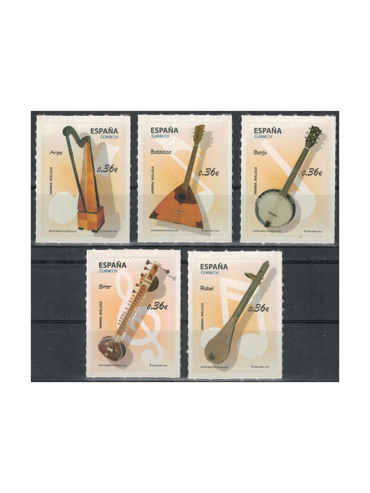 SPAIN 2012 Musical instruments 5v MNH**