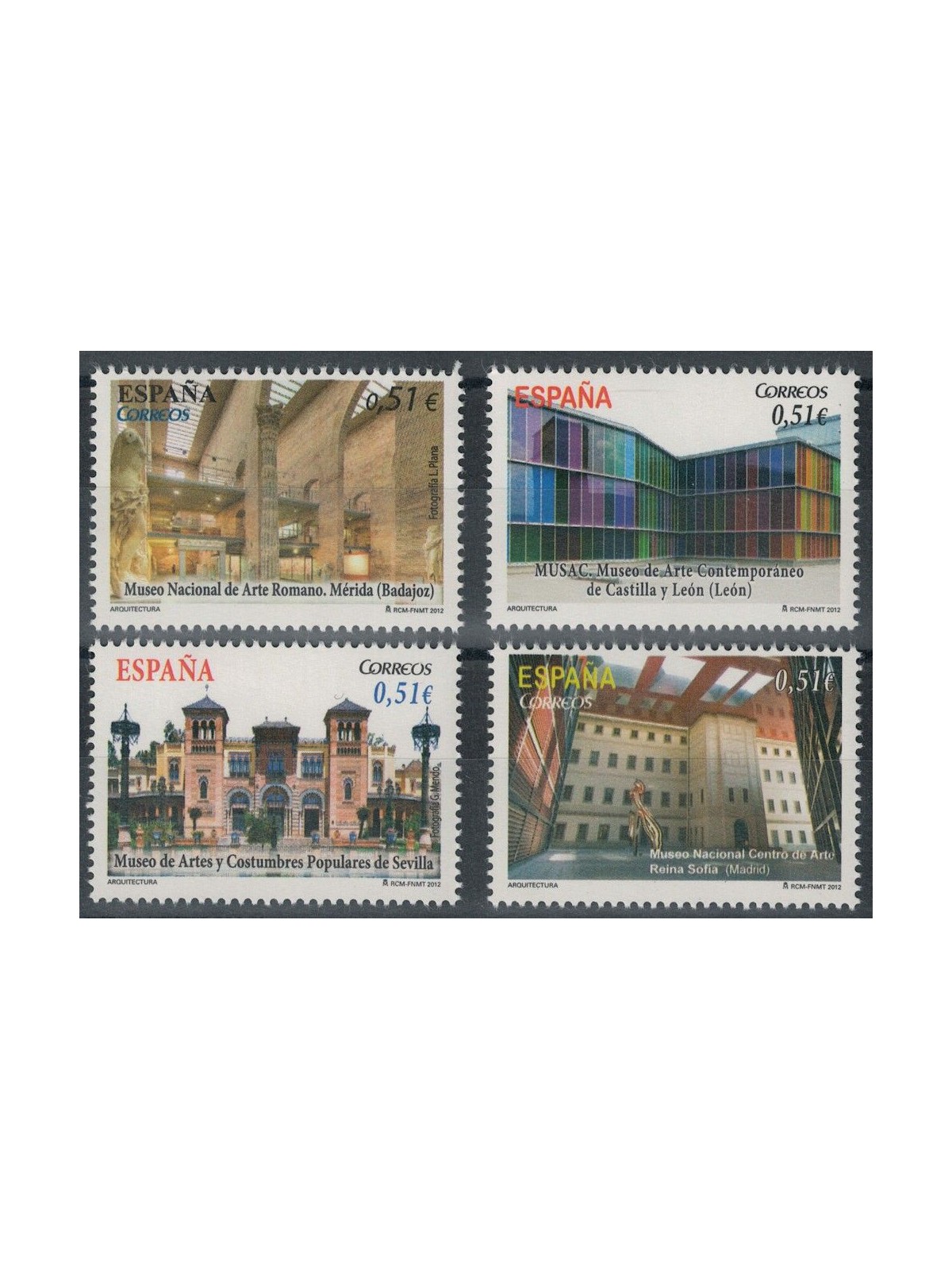 SPAIN 2012 Architecture, National Museums 4v MNH**
