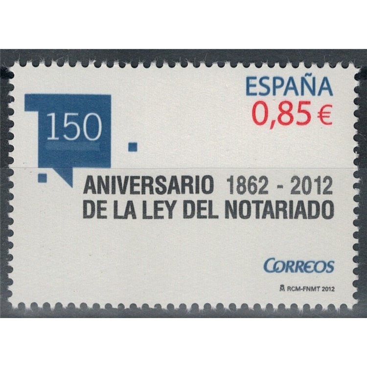 SPAGNA 2012 Legge notarile MNH**