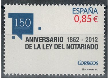 SPAGNA 2012 Legge notarile MNH**
