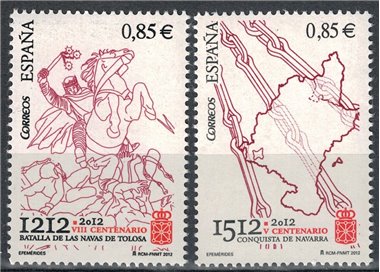 SPAIN 2012 Battle of Las Navas and conquest of Navarre 2v MNH**
