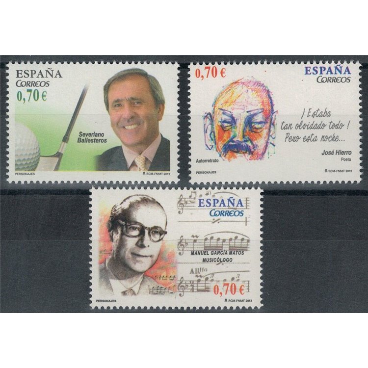 SPAIN 2012 Cultural Personalities 3v MNH**
