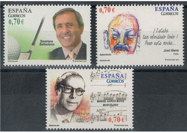 SPAGNA 2012 Personalità della cultura 3v MNH**