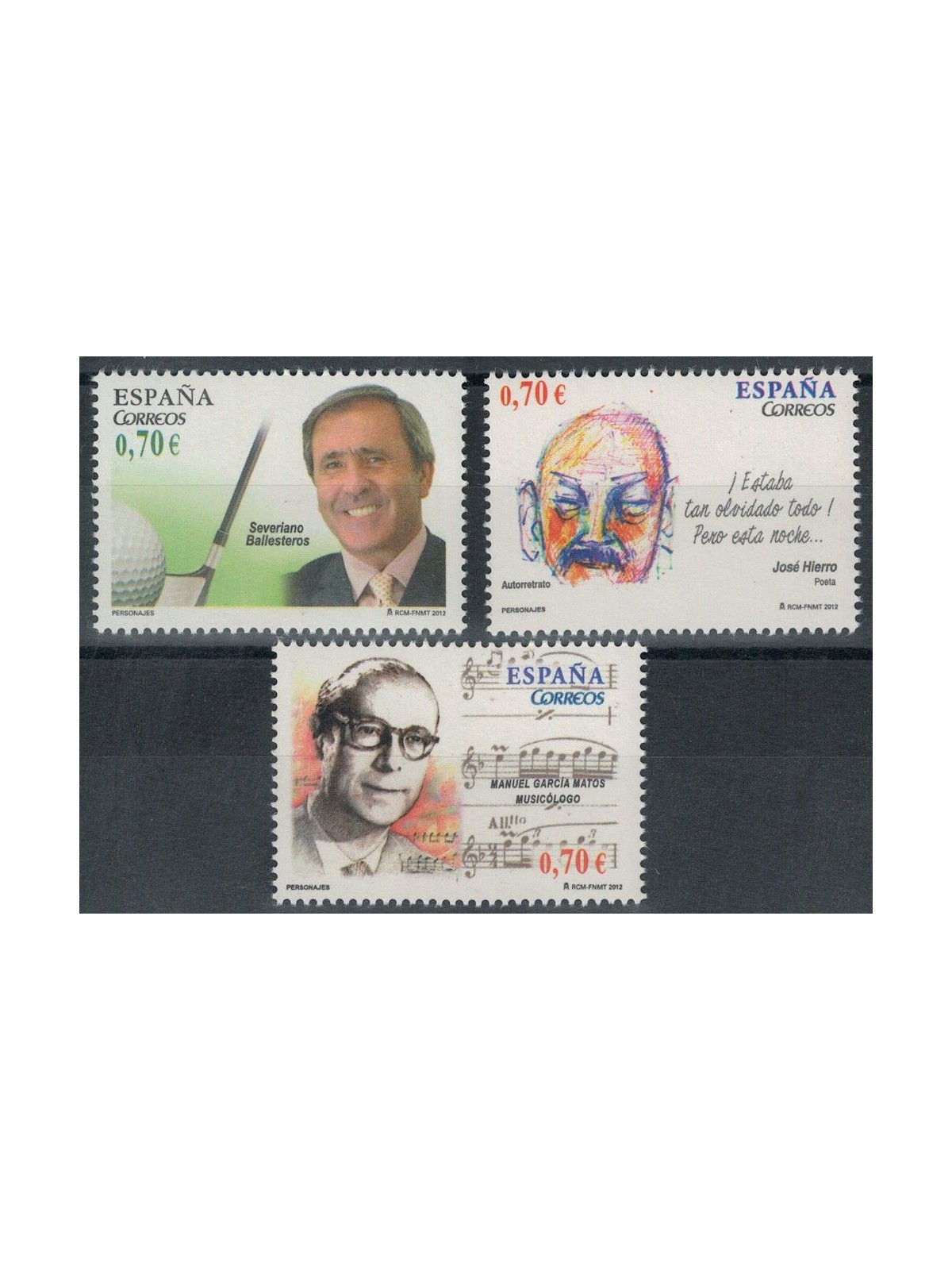 SPAGNA 2012 Personalità della cultura 3v MNH**