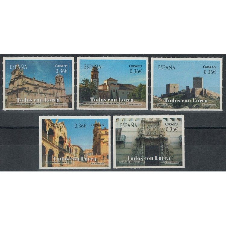 SPAGNA 2012 Monumenti, Lorca 5v MNH**