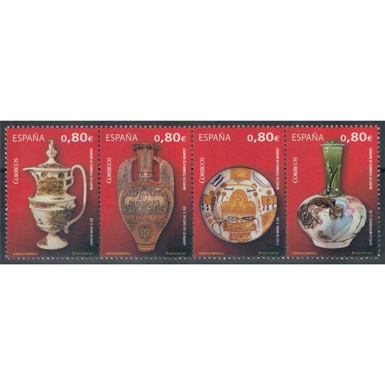 SPAGNA 2011 Ceramiche, 2ª serie 4v MNH**