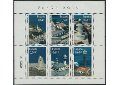 SPAIN 2010 Lighthouses, 4th series s/s MNH**