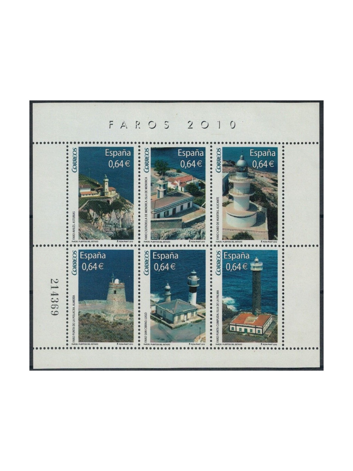 SPAIN 2010 Lighthouses, 4th series s/s MNH**