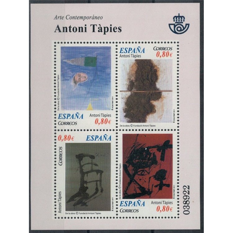 SPAGNA 2011 Arte contemporanea, Antoni Tàpies BF MNH**