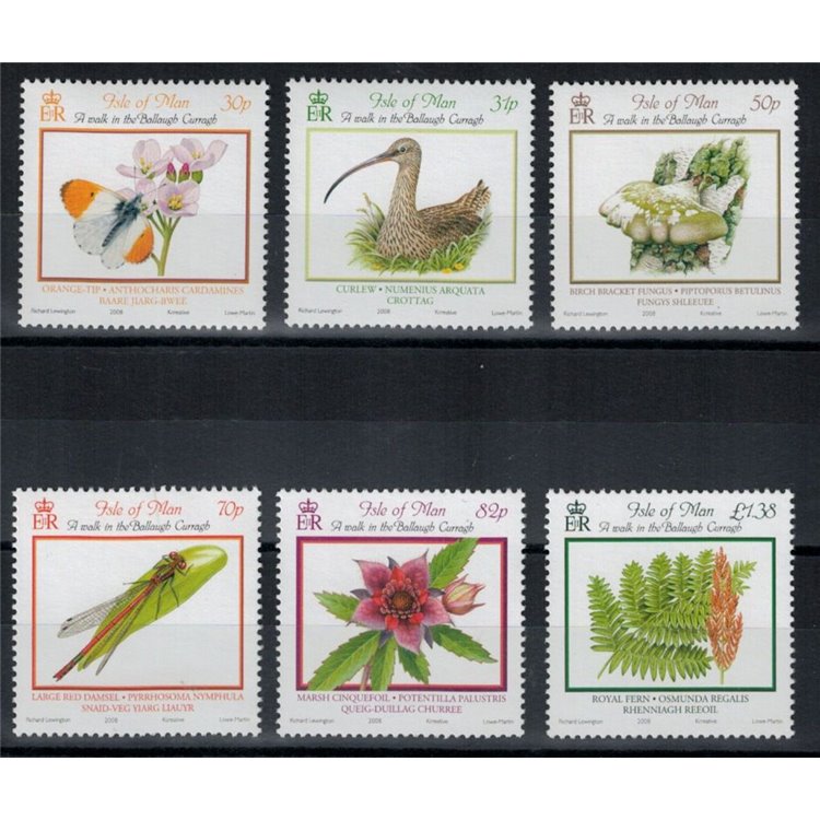 MAN 2008 Fauna e flora dei Ballaugh Curragh 6v MNH**