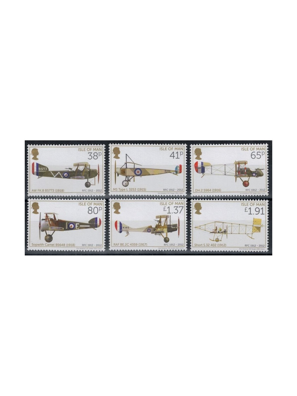 MAN 2012 Royal Flying Corps 6v MNH**