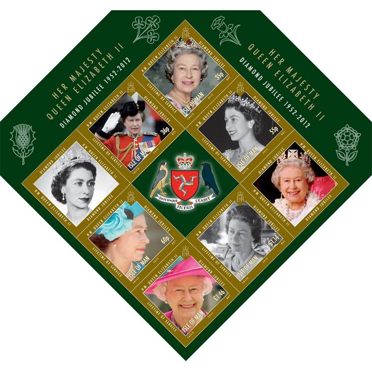 MAN 2012 Diamond jubilee Elisabetta II BF MNH** (BF88)