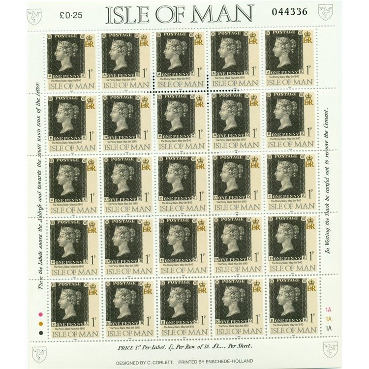 MAN 1990 Penny Black Anniversary 25v MNH**