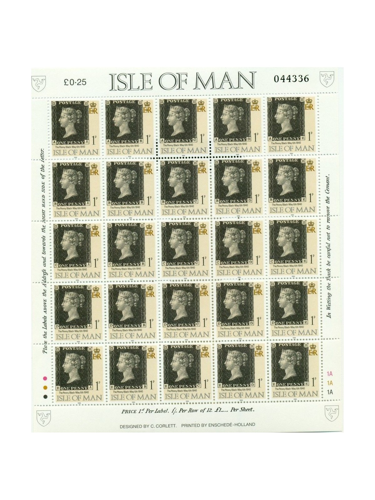 MAN 1990 Anniversario Penny Black 25v MNH**