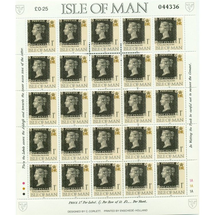 MAN 1990 Anniversario Penny Black 25v MNH**
