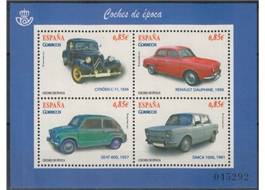 SPAIN 2012 Vintage Cars, 1st series s/s MNH**