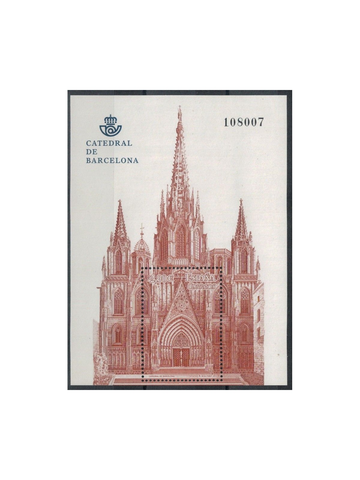 SPAGNA 2012 Cattedrale di Barcellona BF MNH**