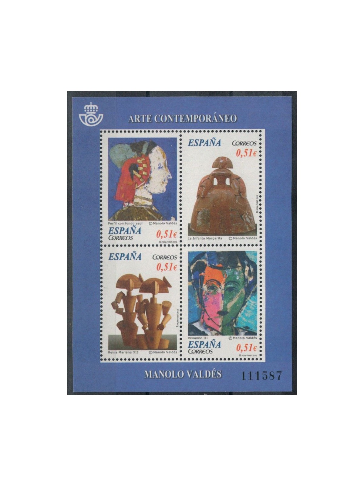 SPAGNA 2012 Arte contemporanea, Manolo Valdés BF MNH**
