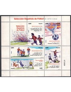 SPAGNA 2011 Squadra nazionale di calcio spagnola 1970-2010 BF MNH**