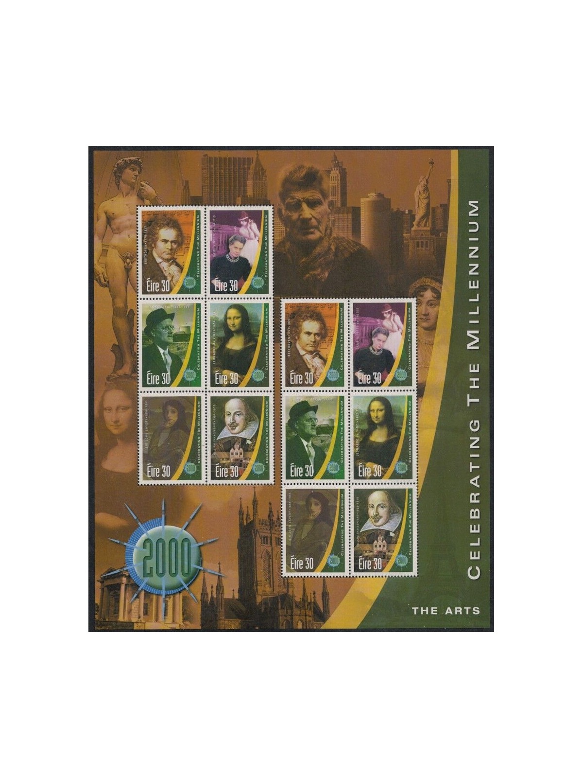 IRLANDA 2000 Millennio, 4ª serie BF MNH**