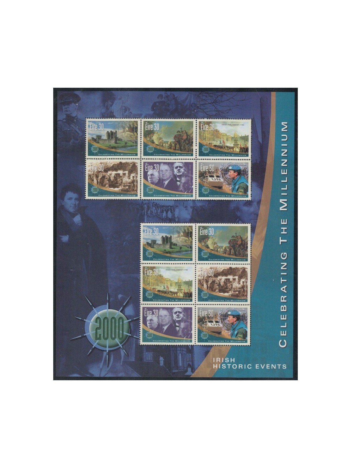 IRLANDA 2000 Millennio, 2ª serie BF MNH**