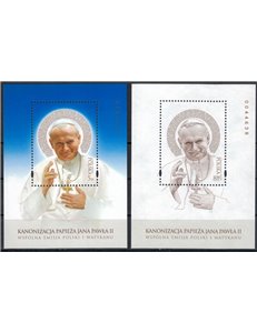 POLAND 2014 Canonization of Pope John Paul II 2 s/s MNH**