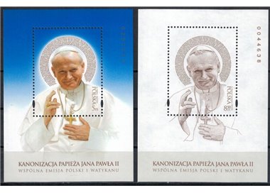 POLAND 2014 Canonization of Pope John Paul II 2 s/s MNH**