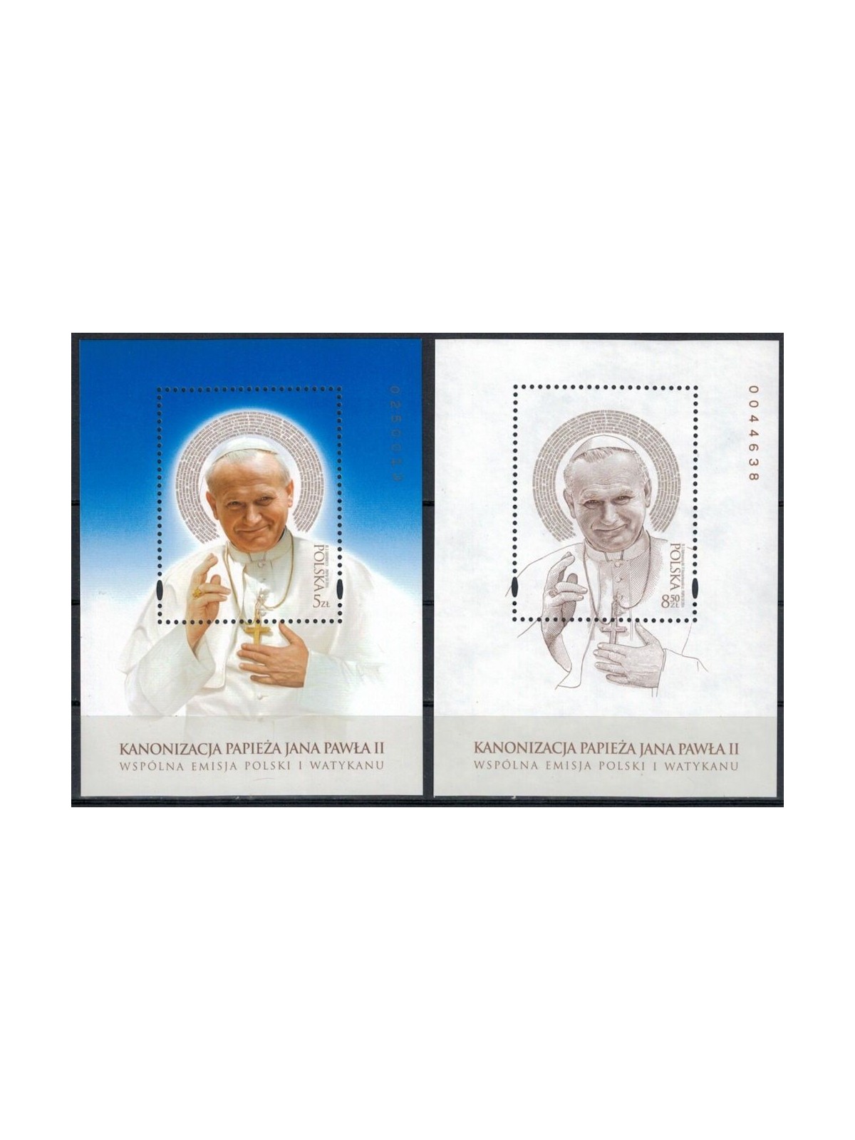 POLAND 2014 Canonization of Pope John Paul II 2 s/s MNH**