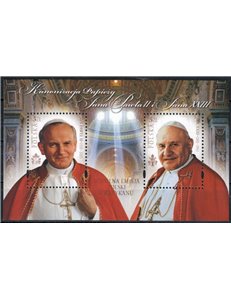 POLONIA 2014 Giovanni Paolo II e Giovanni XXIII BF MNH**