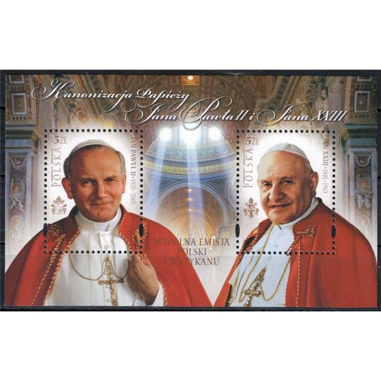 POLONIA 2014 Giovanni Paolo II e Giovanni XXIII BF MNH**