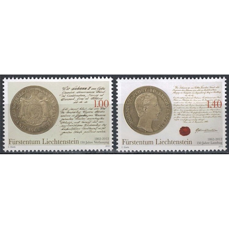LIECHTENSTEIN 2012 Constitution and Parliament 2v MNH**