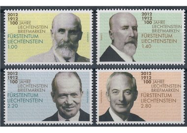 LIECHTENSTEIN 2012 Centenario dei francobolli 4v MNH**