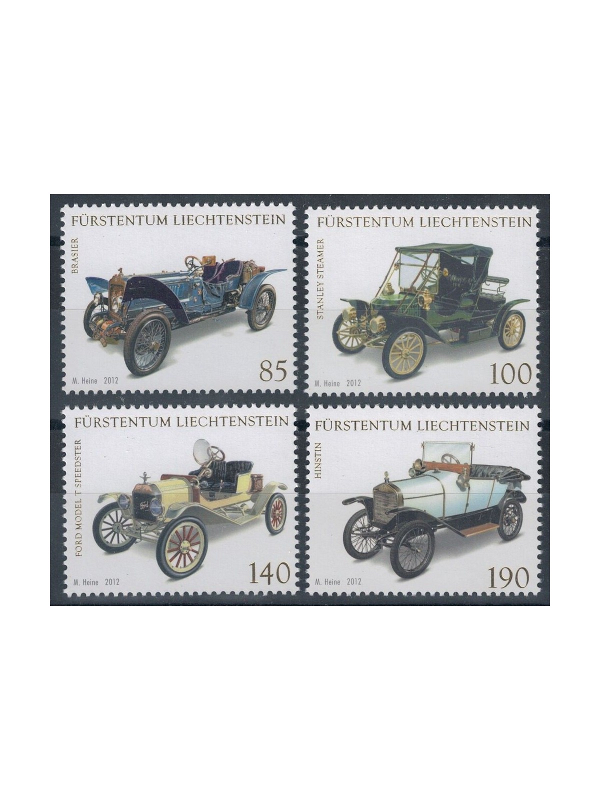 LIECHTENSTEIN 2012 Historic Cars 4v MNH**