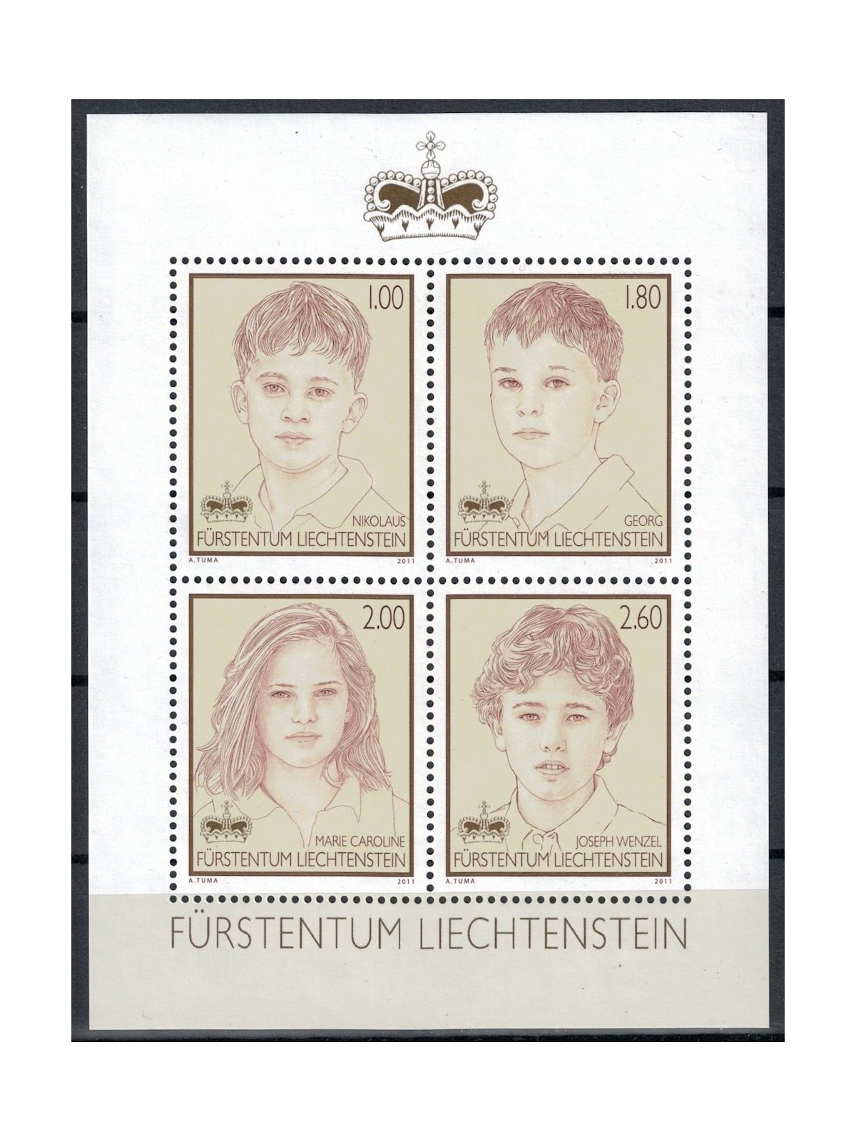 LIECHTENSTEIN 2011 Children of the Prince s/s MNH**