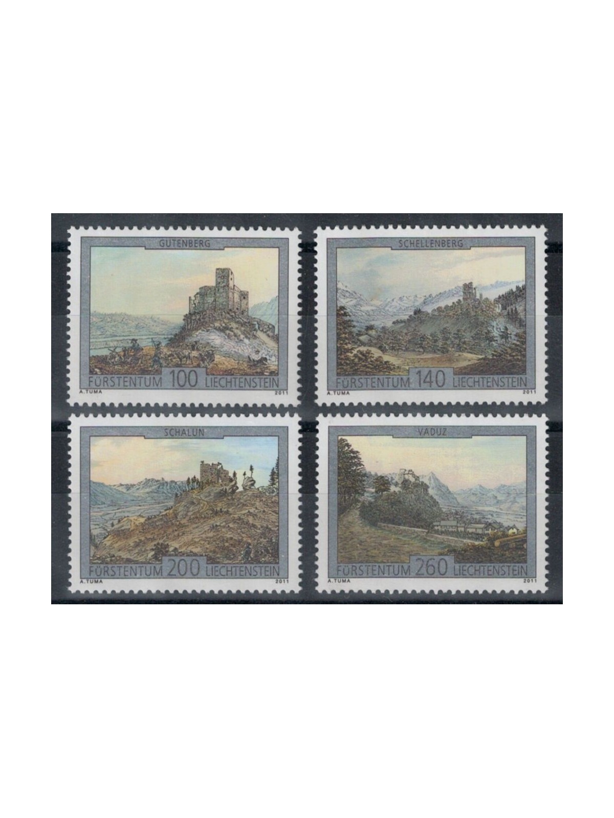 LIECHTENSTEIN 2011 Castelli 4v MNH**