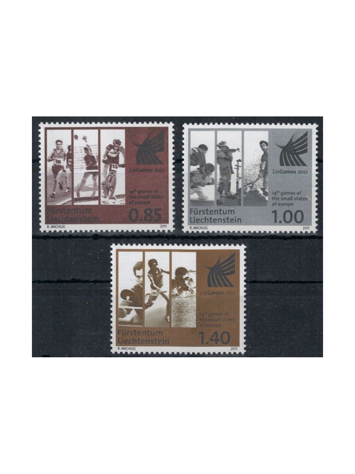 LIECHTENSTEIN 2011 Games of the Small States 3v MNH**