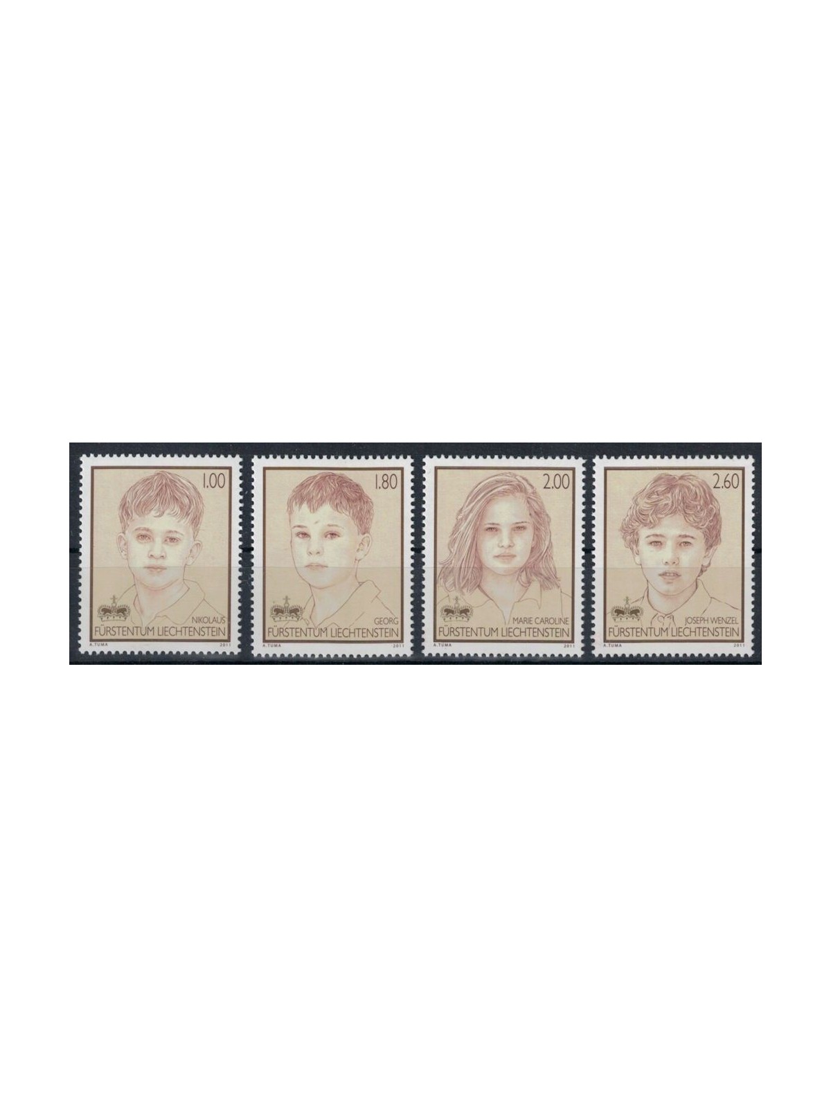 LIECHTENSTEIN 2011 Sons of the Prince 4v MNH**