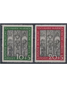 GERMANIA BRD 1951 Cattedrale di Lubecca 2v MH*