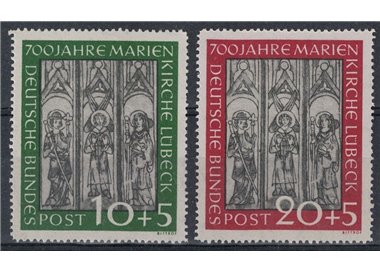 GERMANIA BRD 1951 Cattedrale di Lubecca 2v MH*