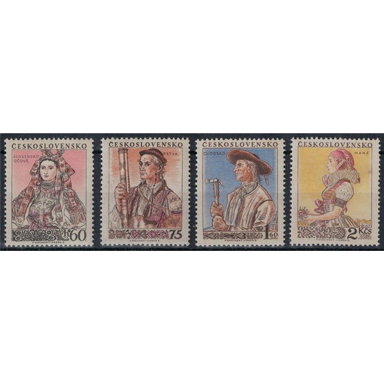 CZECHOSLOVAKIA 1955 Traditional costumes (I) 4v MNH**