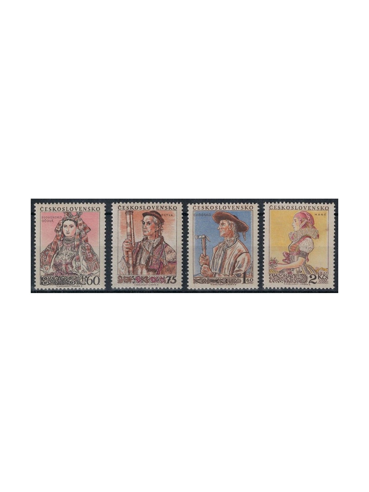CECOSLOVACCHIA 1955 Costumi tradizionali (I) 4v MNH**