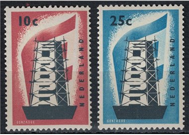 OLANDA 1956 Europa 2v MNH**