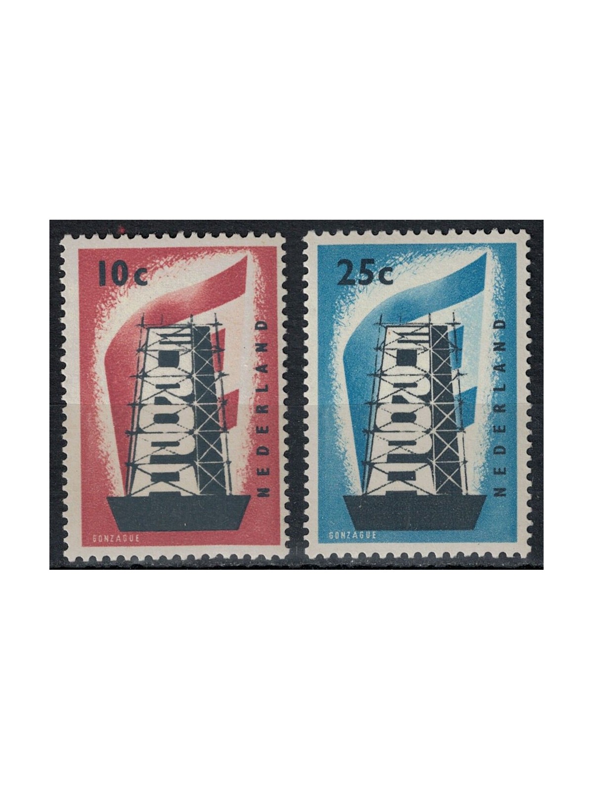 NETHERLANDS 1956 Europe 2v MNH**