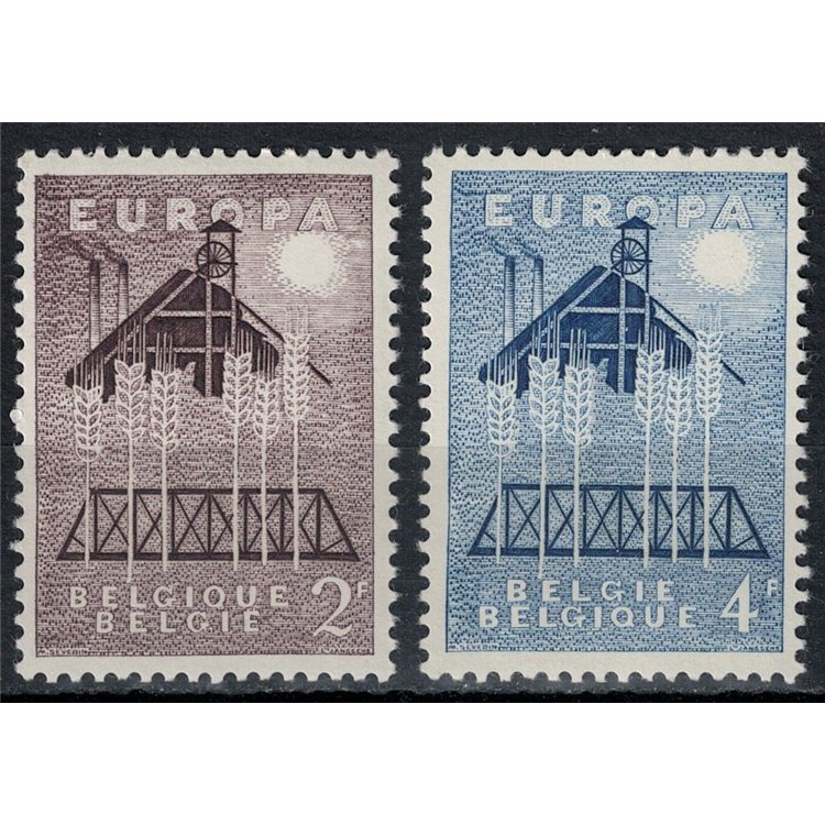 BELGIUM 1957 Europe 2v MNH**