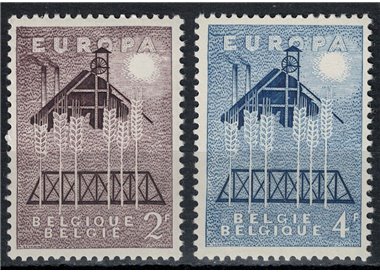 BELGIO 1957 Europa 2v MNH**