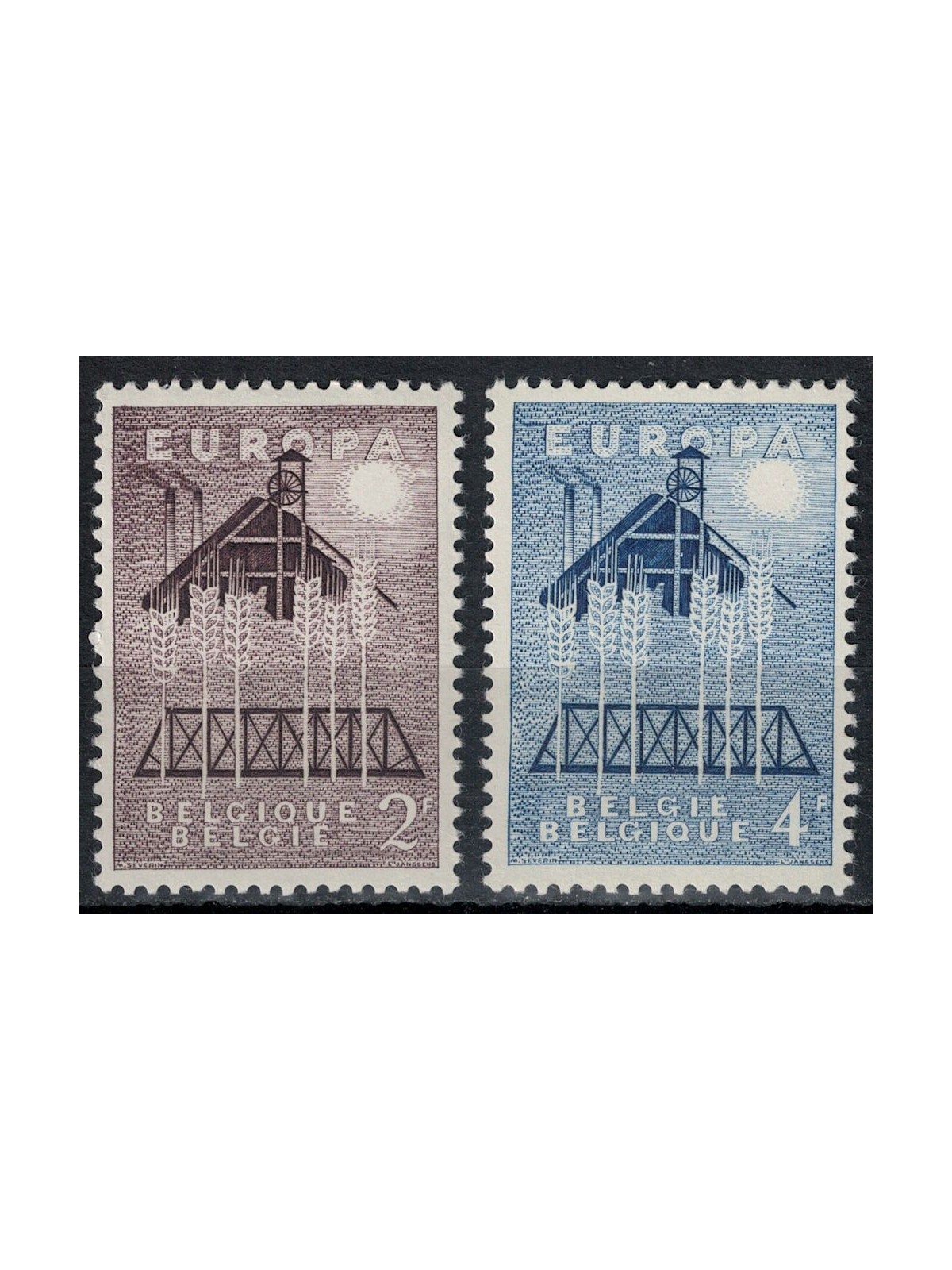 BELGIUM 1957 Europe 2v MNH**