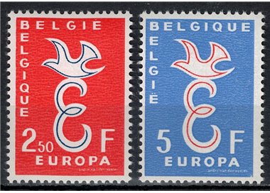 BELGIUM 1958 Europe 2v MNH**