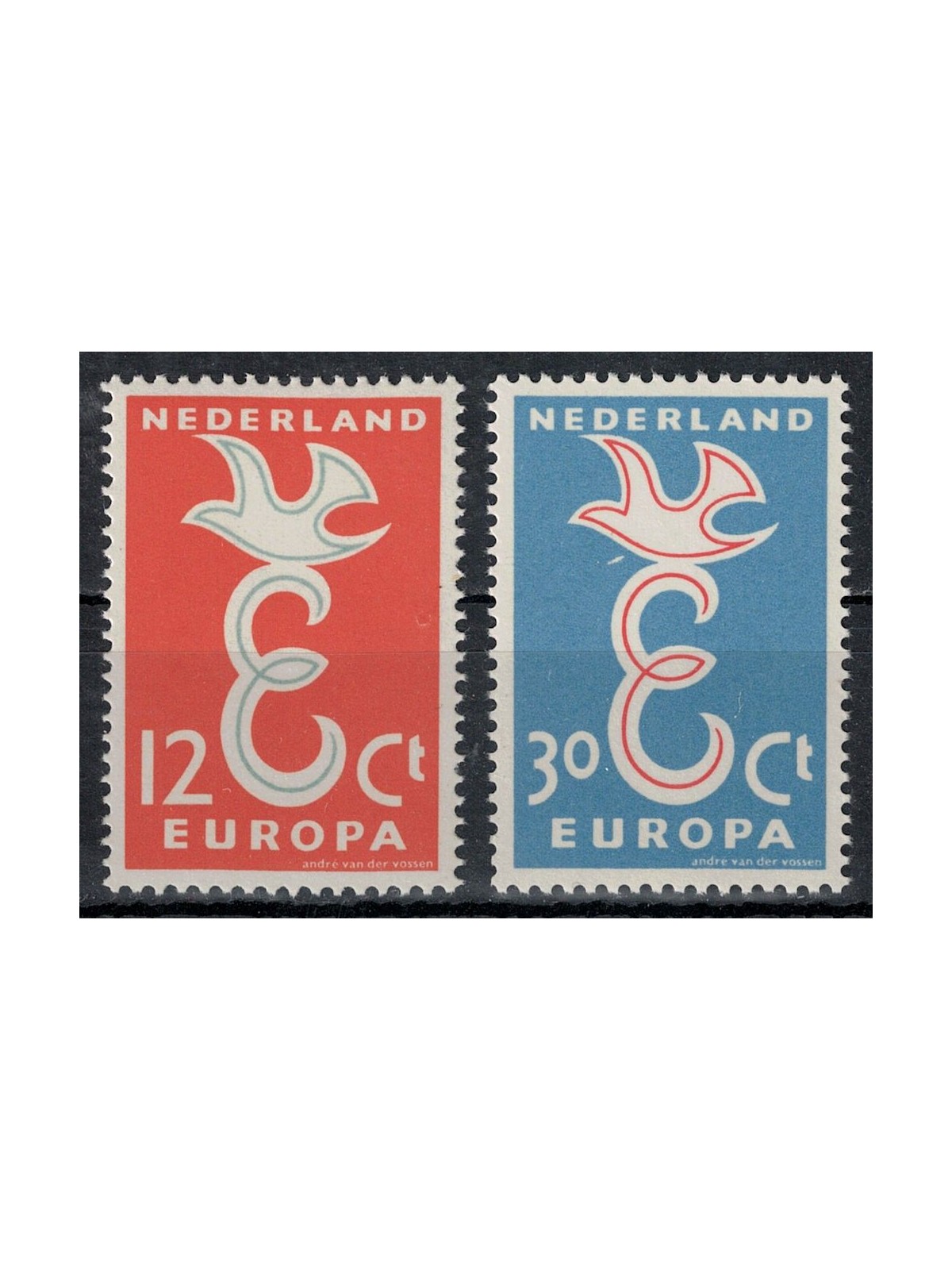 OLANDA 1958 Europa 2v MNH**