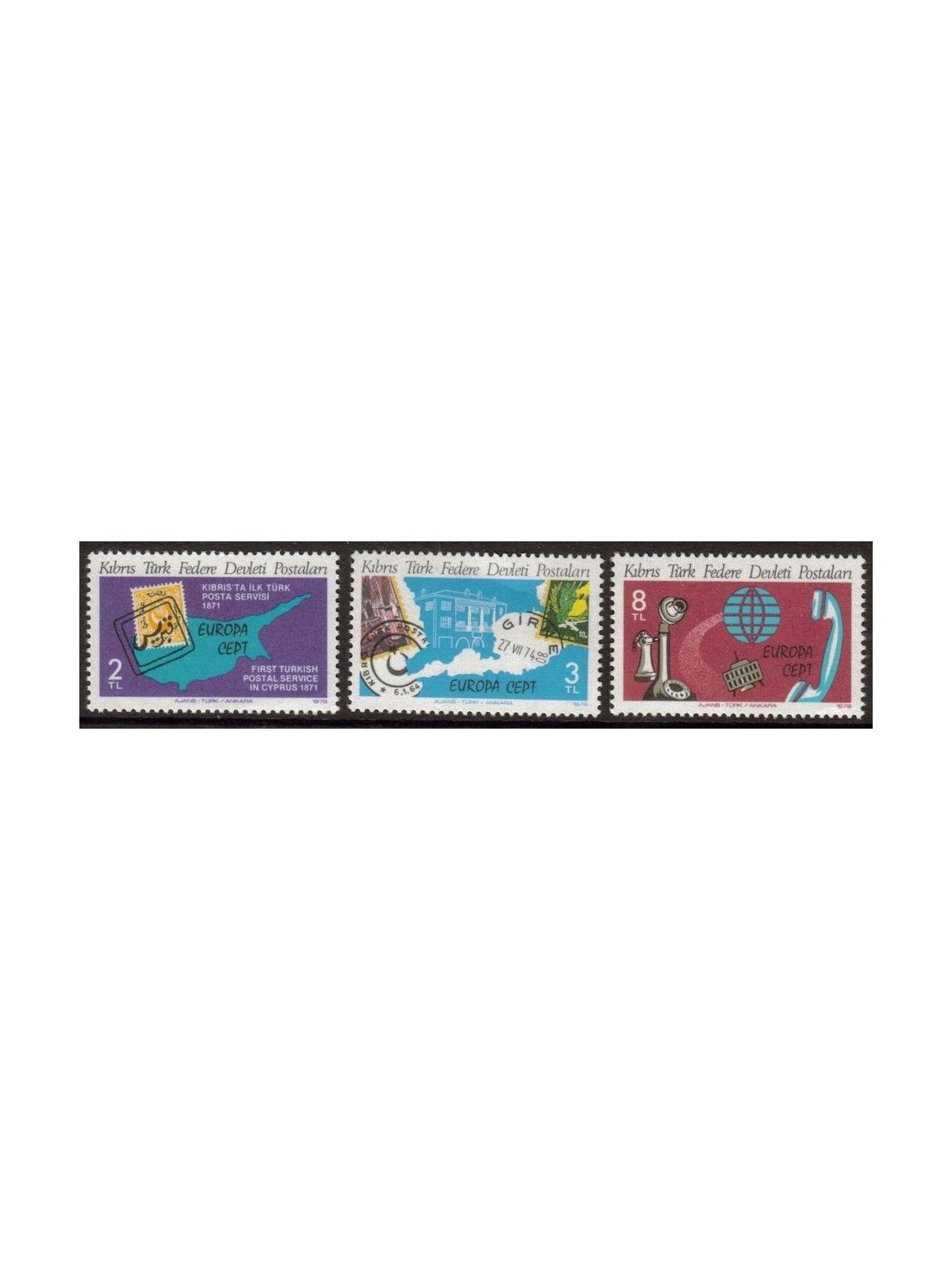 TURKISH CYPRUS 1979 Europe 3v MNH**
